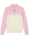 cable tissue half-zip color block sweater OF2303LBPINK - ONOFF - BALAAN 2