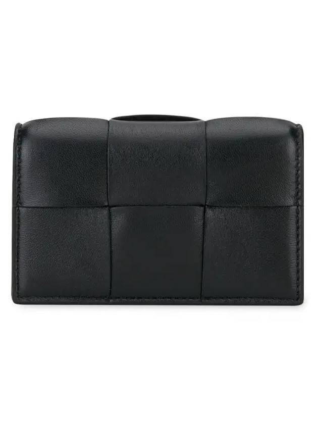 Intrecciato Flap Card Wallet Black - BOTTEGA VENETA - BALAAN 1