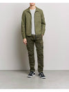 Lens Wappen Gabardine Shirt Zip-up Jacket Green - CP COMPANY - BALAAN 3