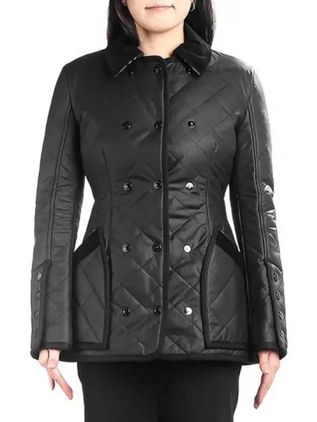 Women's Diamond Quilted Cotton Jacket Black - BURBERRY - BALAAN 2