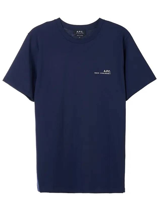 Men's Item Logo Short Sleeve T-Shirt Navy - A.P.C. - BALAAN 1