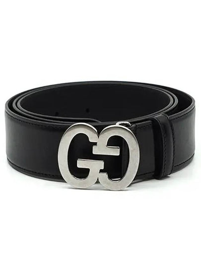 GG Buckle Wide Leather Belt Black - GUCCI - BALAAN 2