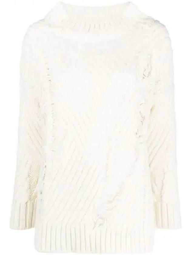 Embroidered detail wool blend knit 271797 - ERMANNO SCERVINO - BALAAN 1