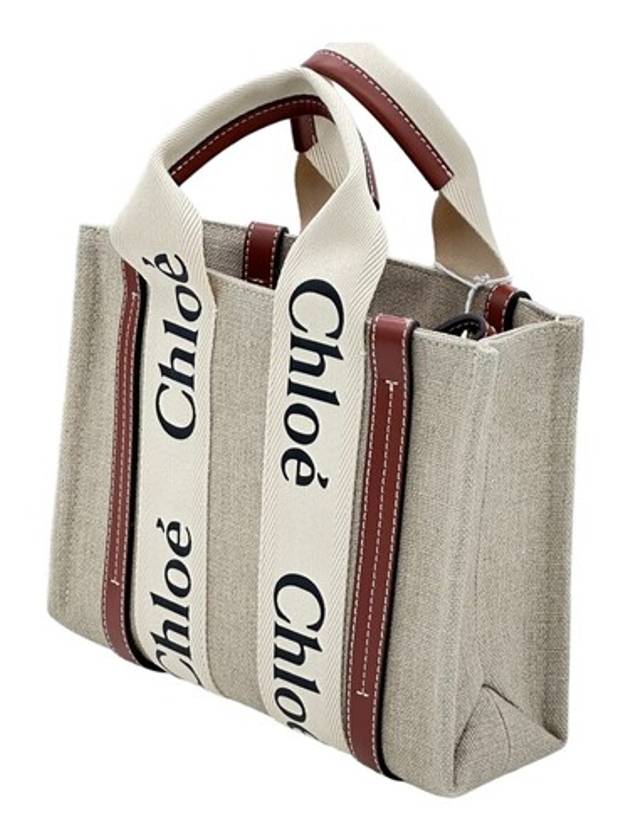 Women s Woody Logo Tote Bag Small BROWN TU CHC22AS397I26WOODY90U - CHLOE - BALAAN 3