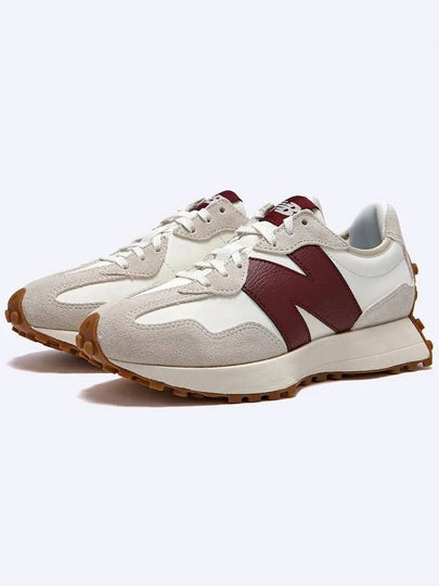 327 Classic Low Top Sneakers Dark Red Moonbeam White - NEW BALANCE - BALAAN 2