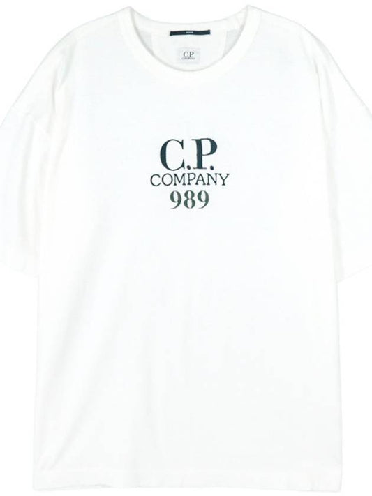 20/1 Jersey Boxy Logo Short Sleeve T-Shirt White - CP COMPANY - BALAAN 2