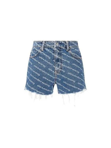 Byte logo denim shorts indigo 271358 - ALEXANDER WANG - BALAAN 1