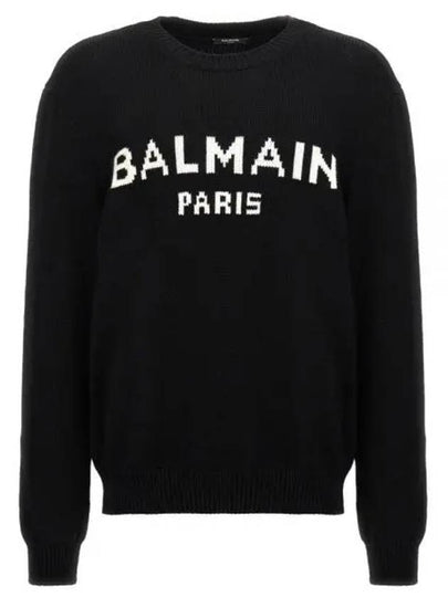 Logo Wool Knit Top Black - BALMAIN - BALAAN 2