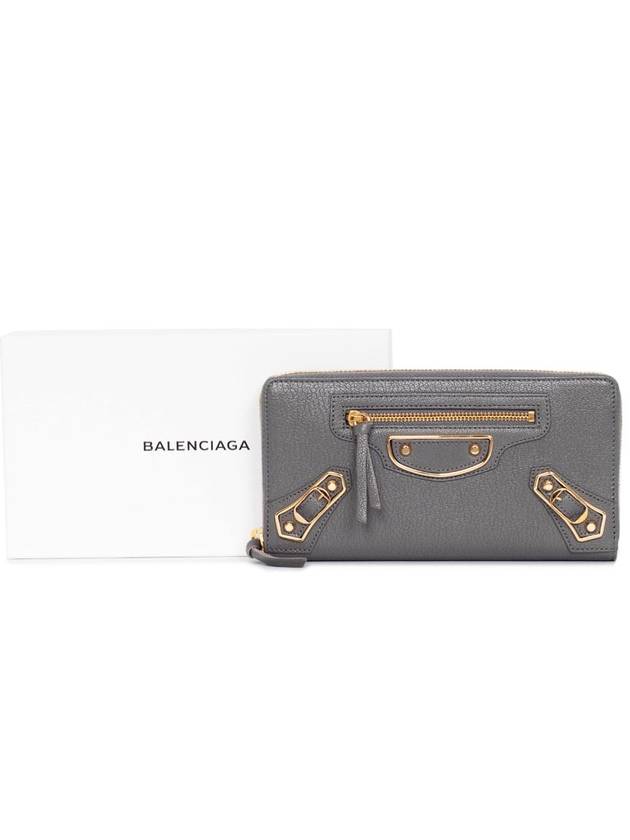 Metallic Edge Continental Long Wallet 390187 AQ40G 1320 Gray Gold - BALENCIAGA - BALAAN 5