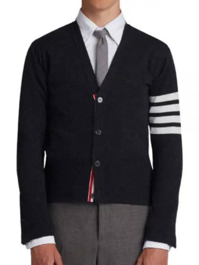 Men's Diagonal Classic Cashmere Cardigan Dark Grey - THOM BROWNE - BALAAN 2