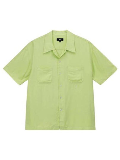 Contrast Pick Stitch Short Sleeve Shirt Lime - STUSSY - BALAAN 2