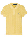 Embroidered Logo Slim Fit Knit Polo Shirt Yellow - POLO RALPH LAUREN - BALAAN 4