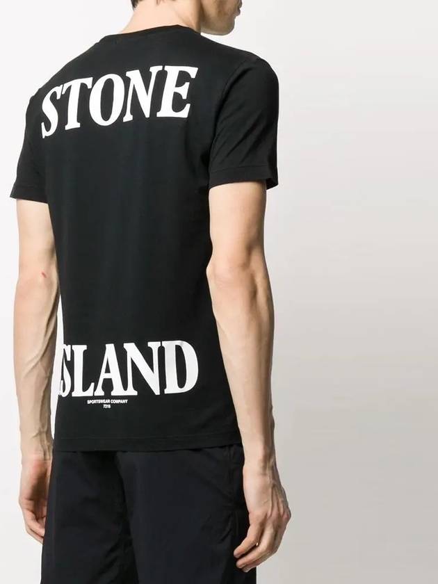 Men's Big Logo Crew Neck Short Sleeve T-Shirt Black - STONE ISLAND - BALAAN 5