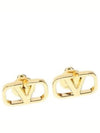 V Logo Signature Earrings Gold - VALENTINO - BALAAN 2