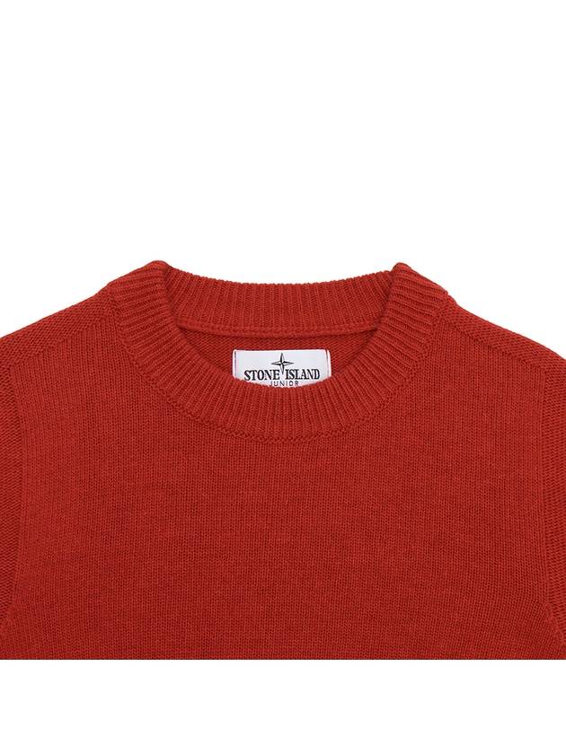 Kids 502Z1 Stocking Stitch Wool Viscose Nylon Cashmere Crewneck Knit Top Red - STONE ISLAND - BALAAN 4