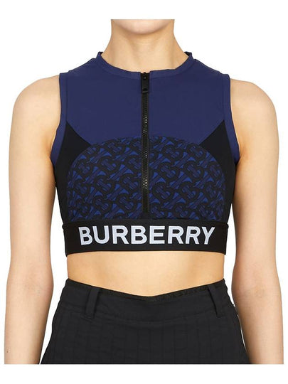 TB Logo Sportive Zip Up Sleeveless Blue - BURBERRY - BALAAN 2