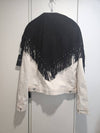 black triangle suede tassel scarf - SAINT LAURENT - BALAAN 5