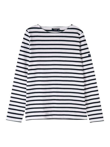 Women's Meridame II Striped Long Sleeve T-Shirt Neige Marine - SAINT JAMES - BALAAN 1