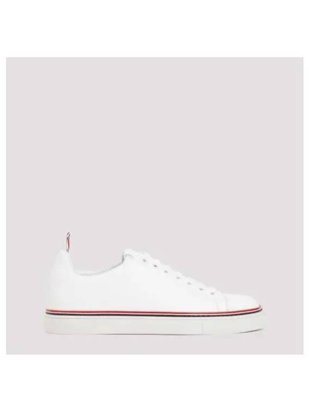 Tennis Vitello Calf Leather Low Top Sneakers White - THOM BROWNE - BALAAN 2