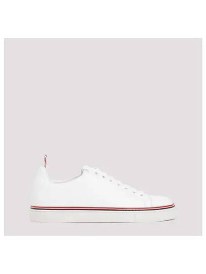 Tennis Vitello Calf Leather Low Top Sneakers White - THOM BROWNE - BALAAN 2