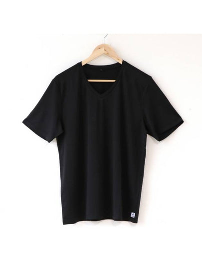 V-Neck Short Sleeve T-Shirt Black - SUPENER - BALAAN 2