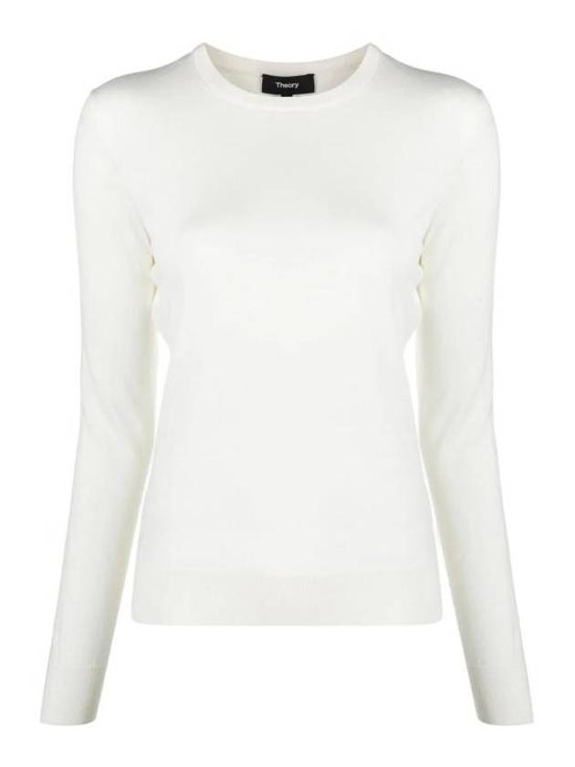 Regal Wool Crew Neck Knit Top New Ivory - THEORY - BALAAN 2