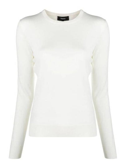 Regal Wool Crew Neck Knit Top New Ivory - THEORY - BALAAN 2