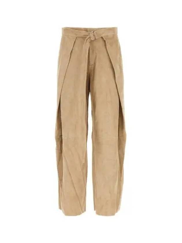 Suede Belt Strap Slacks Beige - AMI - BALAAN 2