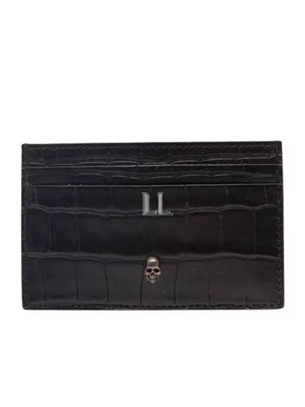 Embossed Croc Card Wallet Black - ALEXANDER MCQUEEN - BALAAN 2