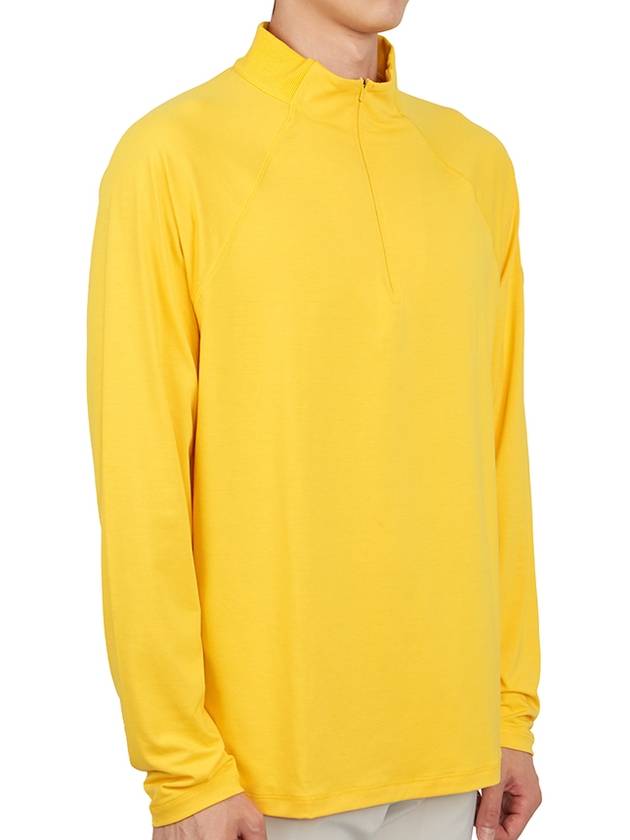 Men's Staple Quarter Zipper Long Sleeve T-Shirt Yellow - G/FORE - BALAAN 4