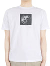 Garment Dyed Institutional One Print Cotton Jersey Short Sleeve T Shirt White - STONE ISLAND - BALAAN 3