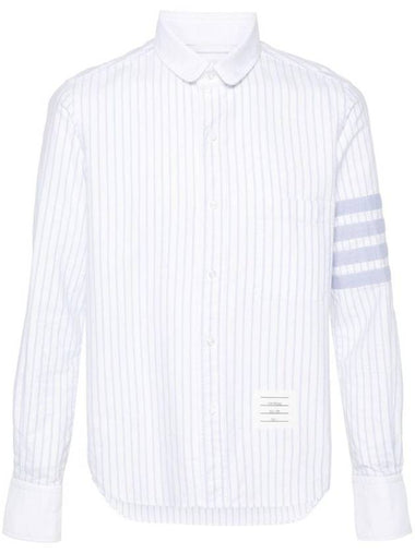 4 Bar Stripe Long Sleeve Shirt White - THOM BROWNE - BALAAN 1