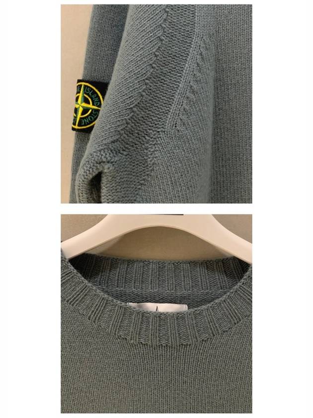 Lambswool Crewneck Knit Top Light Green - STONE ISLAND - BALAAN 6