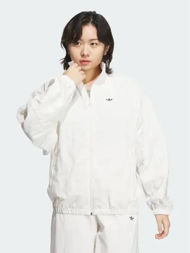 Ruched Track Top Jacket Women s Original Cloud White Black JD6386 693538 - ADIDAS - BALAAN 1