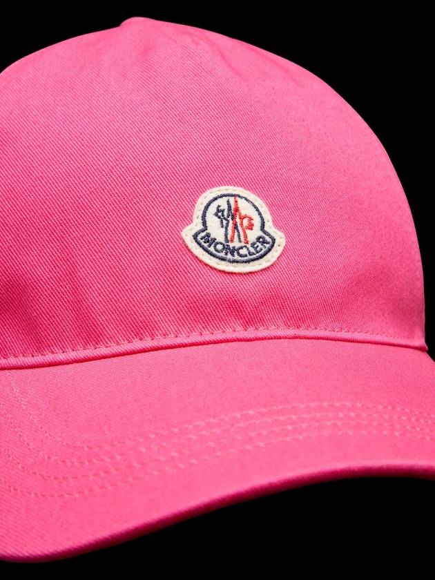 Women's Logo Patch Cotton Ball Cap Pink - MONCLER - BALAAN.