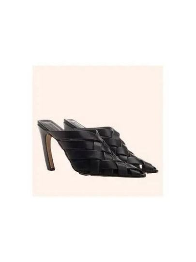 Alfie Intrecciato Leather Mule Heel Black - BOTTEGA VENETA - BALAAN 2