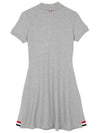 Women's Logo Patch Tennis Flare Short Dress Grey - THOM BROWNE - BALAAN 3