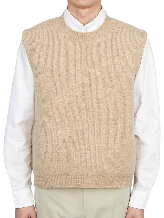 Crew Neck Alpaca Wool Vest Beige - MAISON MARGIELA - BALAAN 2