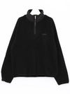 Logo Applique Fleece Sweatshirt Black - A.P.C. - BALAAN 4