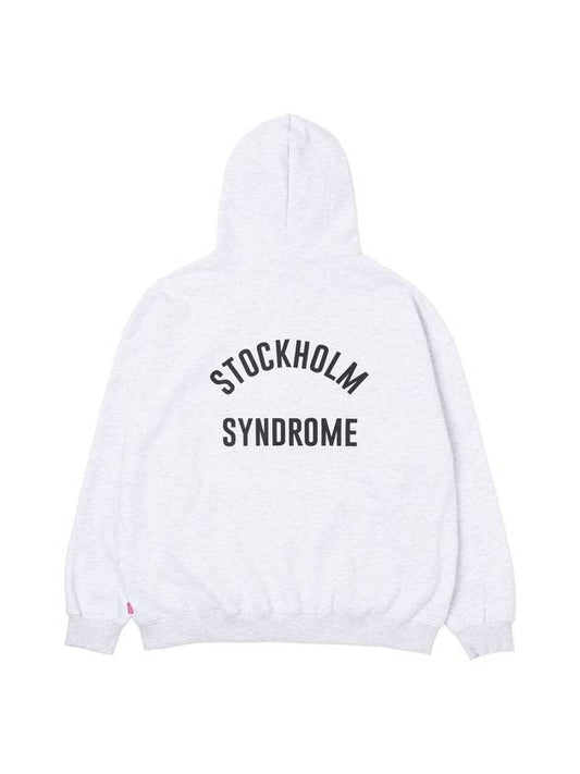 Men's Logo Print Hoodie Grey - STOCKHOLM SYNDROME - BALAAN 1