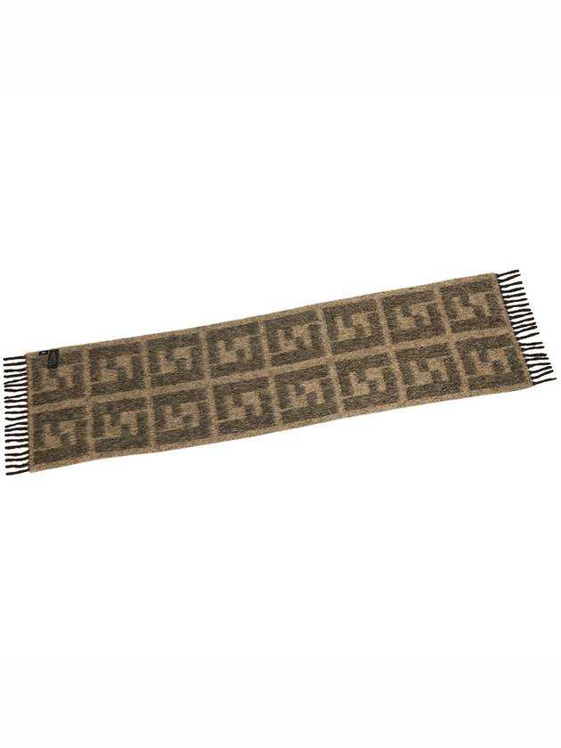 All-Over FF Motif Print Wool Scarf Beige - FENDI - BALAAN 7