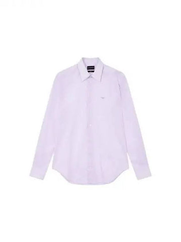 Men s Stretch Slim Fit Shirt Light Purple 270822 - EMPORIO ARMANI - BALAAN 1