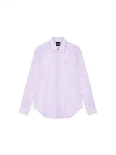 Men s Stretch Slim Fit Shirt Light Purple 270822 - EMPORIO ARMANI - BALAAN 1