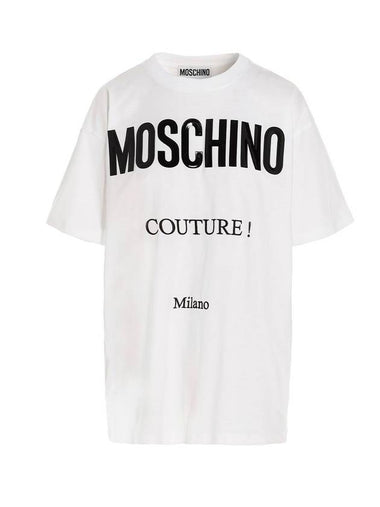 logo print short sleeve tshirt white - MOSCHINO - BALAAN 1