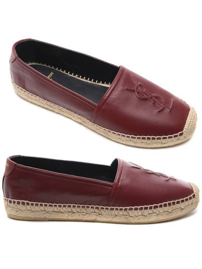 Women's Monogram Round Toe Espadrilles Red - SAINT LAURENT - BALAAN 2