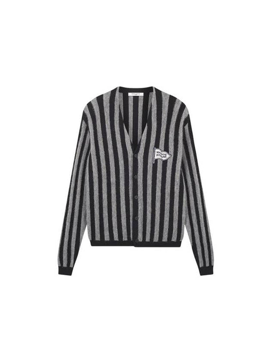 Striped Comfort Cardigan Black Stone - MAISON KITSUNE - BALAAN 1