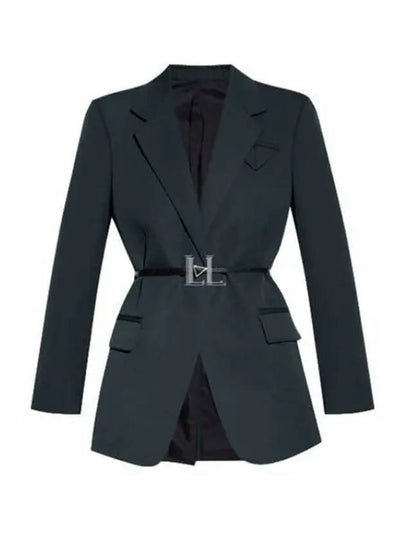 Belted Wool Blazer Jacket Green - BOTTEGA VENETA - BALAAN 2