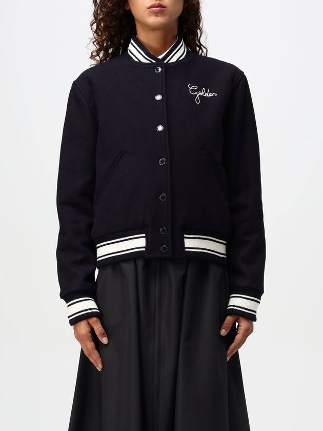 Logo Wool Bomber Jacket Navy - GOLDEN GOOSE - BALAAN 2