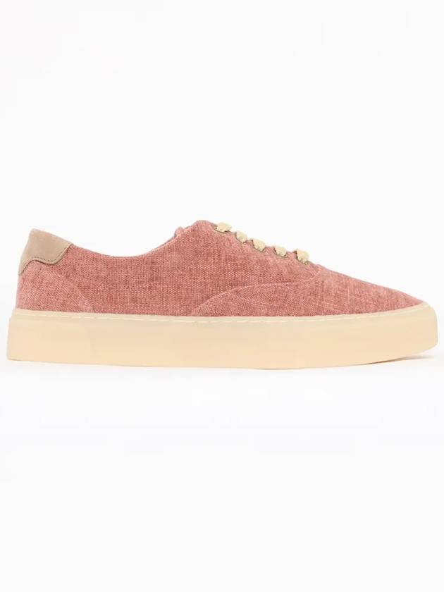 Twill Lace-Up Canvas Low-Top Sneakers Ruby - BRUNELLO CUCINELLI - BALAAN 3