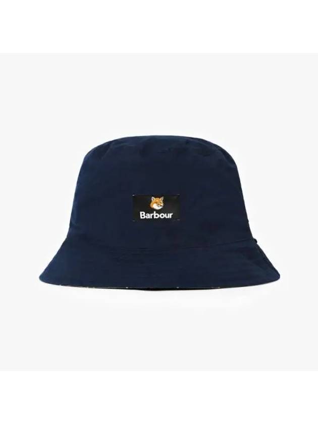 Cotton Reversible Bucket Hat Navy - BARBOUR - BALAAN 3